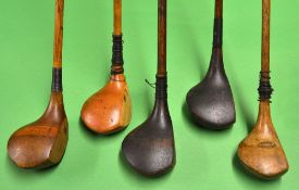 5x various socket head woods to incl A Monk striped top lofted driver, Ben Nicholls Seaford small