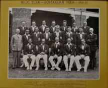 1932/33 MCC Cricket Tour to Australia official team photograph - issued by "Sydney Mail" and mounted