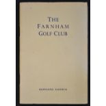 Darwin, Bernard - "The Farnham Golf Club" golf club handbook c1946 - original wrappers complete with