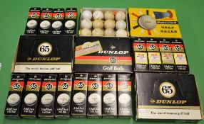 5x boxes Dunlop 65 golf balls - all in cartons of 3 - plus 12x various used golf balls to include