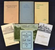 7x Sussex and Surrey golf club handbooks from the 1930s onwards by Robert HK Browning, Tom Scott, GA