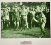 Harry Vardon signed photograph display - comprising a photograph of Braid driving and mounted with a