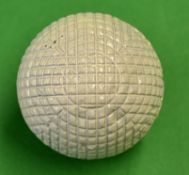 Original line pattern golf ball c1900 - retaining 100% white paint finish but has a slight surface