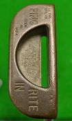 Karsten Ping "Rite-In" manganese bronze putter c1970 - with top slot aiming line and off set shaft -