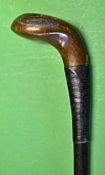 Fine T Aitken Great Yarmouth Sunday golf scare head walking stick fitted with light stained