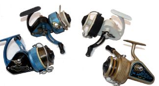 REELS: (4) Four J W Young Redditch spinning reels, all with folding handles, The Ambidex Mk6 in