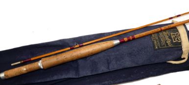 ROD: Woody's of Wembley custom built on Hardy Palakona cane, 7'6" 2 piece trout fly rod, burgundy