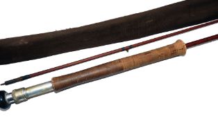 ROD: Arthur Price Junior 8'6" 2 piece cane trout fly rod, agate butt/tip rings, green close