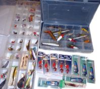 LURES: Mixed collection of over 100 vintage and modern lures, inc. carded Abu metal spinners,