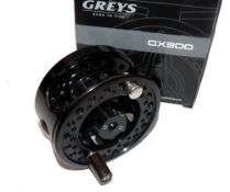 REEL: Greys of Alnwick GX300 large arbour  alloy fly reel, 3.75" diameter, backplate tensioner,