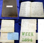 FISHING DAIRY: A unique hand written fishing diary relating events 1877 to 1927, formerly the