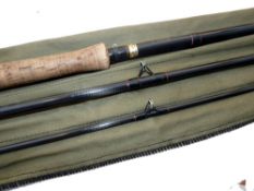 ROD: Bodex 15' 3 piece carbon salmon fly rod, fine condition, grey blank, lined guides whipped