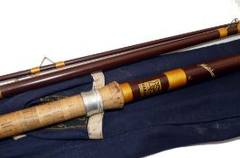 ROD: Hardy Matchmaker 12' 3 piece brown fibalite match rod, in as new condition, orange whipped high