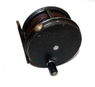 REEL: Fine Hardy Perfect 3.5" wide drum alloy fly reel, Duplicated Mk2 check, black handle, rim