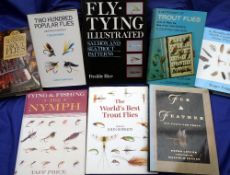 Eight Trout Fly Tying Books - authors incl. Fogg, Leuver, Roberts, Rice, Stewart, Pryce and