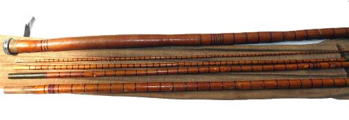 ROD: Decorative 5 piece bamboo Thames style roach pole, butt section 56" long, 4 x 33" long