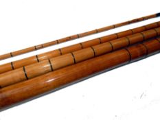 ROD: Decorative Thames Pattern light bamboo London roach pole, 18'6" long, 4 section, black close