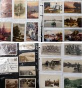 ANGLING POSTCARDS 1: Album containing approx. 350 vintage angling postcards in comic, scenic and