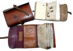 WALLETS: (3) James Gregate?, fishing tackle maker Blackburn, leather tooled fly wallet, parchment