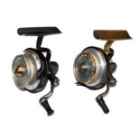 REELS: (2) Illingworth Featherweight alloy threadline casting reel No.3, Series JM2, alloy stem,