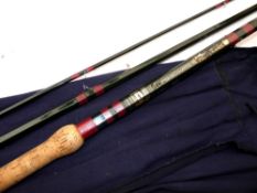 ROD: Bruce & Walker "Walker Salmon" Hexagraph 15' 3 piece salmon fly rod, green colour graphite,