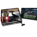 REEL: Diawa Pro Caster EX9000S tournament/surf fishing fixed spool reel, red/black spools, manual