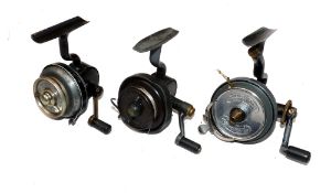 REELS: (3) Allcock's Duplex early Patent threadline spinning reel, reverses left to right on rear