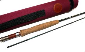 ROD: Hardy Gem 7'6" 2 piece carbon trout fly rod, line rate 3, black whipped snake guides, 7" shaped