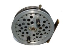 REEL: Hardy The Eureka 3.5" diameter alloy trotting reel, large/small perforations to face plate,