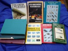 Nine trout fly tying reference books - incl. 5 x John Veniard editions, two in slip cases and 4