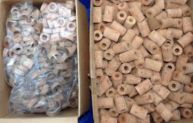 ROD BUILDING MATERIALS: Large quantity of old shop stock rod builders handle corks, comprising a