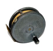 REEL: Hardy Perfect 3 7/8" alloy trout fly reel, Duplicated Mk2 check, black handle, rim tension
