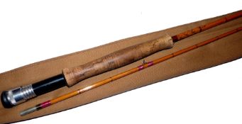 ROD: Hardy Perfection Palakona trout fly rod, 8'6" 2 pce, post numbered, line 5, red whipped low