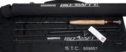 ROD: Shimano BioCraft XT 7 piece graphite travel fly rod, 8'6"  for 5-6 line, & 9'6" for 6-7 line,