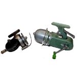 REELS: (2) Augermatic alloy spinning reel with Sci Fi looks, lever operated spool release (currently