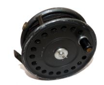REEL: Hardy The St John 3 7/8" alloy fly reel, 2 screw latch, black handle, rim tension regulator,