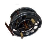 REEL: Fine early Allcock Aerial model 7950/T5 alloy trotting reel, made 1916-25, 4.5" diameter, 1.