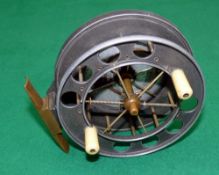 REEL: STAN MATHEWS COLLECTION - Fine early Aerial 4.5" diameter, 6 spoke Centrepin reel, tension