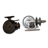 REELS: (2) Palace Superb alloy friction drive threadline casting reel, with engraved/stamped factory