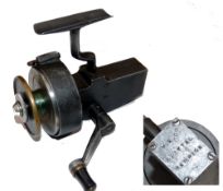 REEL: Rare Walter Dingley cast alloy spinning reel, the rear gear housing plate stamped "MEC,
