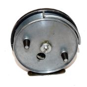 REEL: Hardy The Conquest 4" alloy trotting reel, twin tapered black handles, face plate regulator,