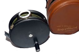 REEL: Hardy Perfect 3-7/8" alloy fly reel, narrow drum fitted with good agate line guide, rim