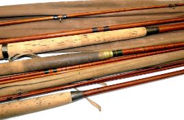 RODS: (3) Farlow of London 13'6" 3 piece greenheart salmon fly rod, recently refurbished, black