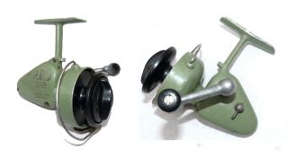 REEL: Early ABU Sweden 222 alloy spinning reel, left hand wind, full bail working well, triangular