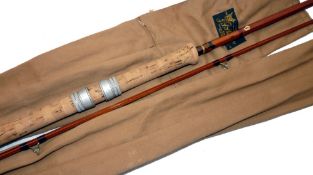 ROD: Sharpe's of Aberdeen for Farlow "The Avon" 10' 2 piece split cane rod, impregnated cane, red