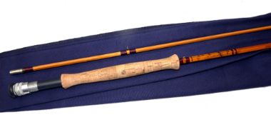 ROD: JH McGinn Lakeland 10' 2 piece split cane trout fly rod, in as new condition, line rate 8,