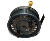 REEL: Hardy Silex Major 4" alloy drum casting reel, twin black handles, button spool release, nickel