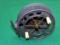 REEL: Early Allcock 4.5" alloy Centrepin reel, wide drum model, 1.2" between plates, front flange