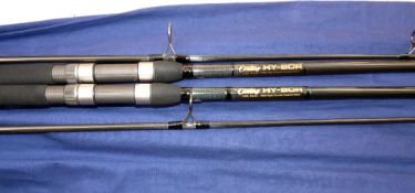 ROD: Pair Century Hy-Bore T800 High Tensile Carbon Fibre carp rods, 12' two piece, 3 lb test