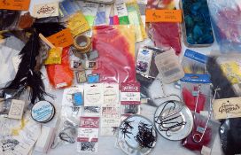 FLY TYING: Large collection of fly tying materials, feathers, marabou and tinsels plus a good